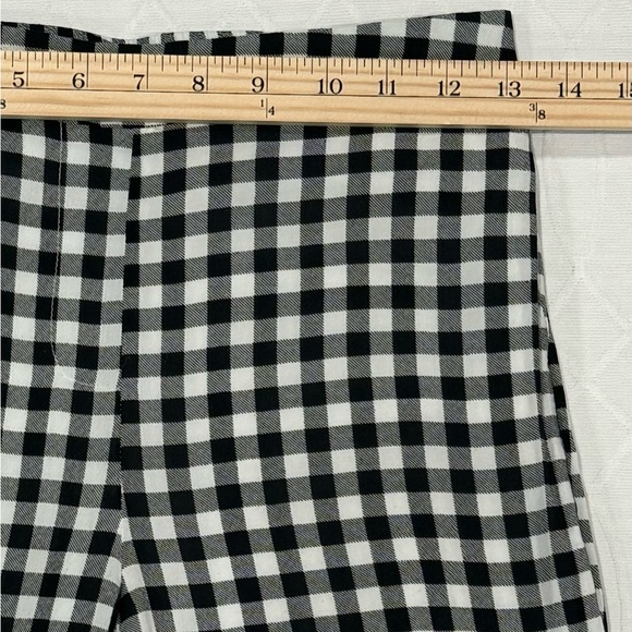 Lucca Pull On Black And White Lined Cropped Wide Leg Pants Ruffle Hem Small - Picture 5 of 9